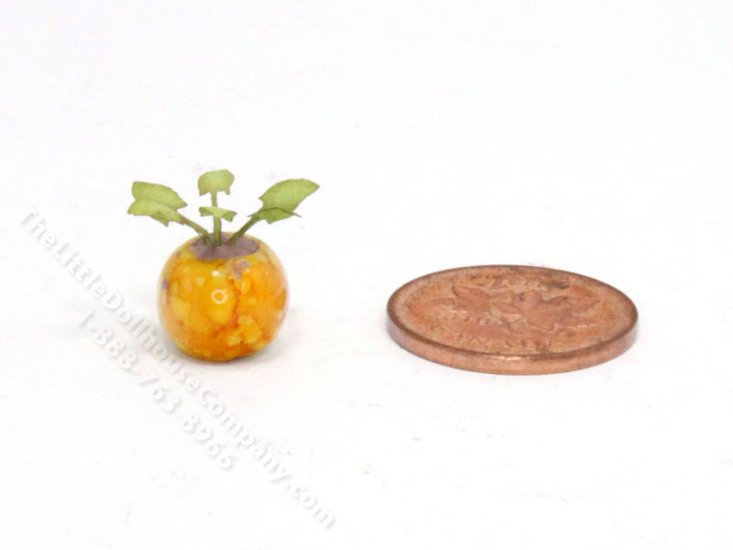 (image for) Handmade Miniature 1/4 Scale Anubias Plant in Yellow Vase