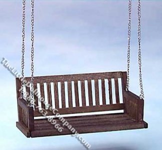 (image for) Miniature Walnut Porch Swing for Dollhouses