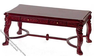 (image for) Miniature Mahogany Lion Leg Desk w/Drawers for Dollhouses