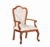(image for) Miniature Walnut Armchair for Dollhouses