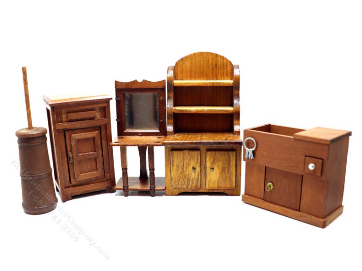 (image for) Vintage Turn of the Century Artisan Miniature Furniture