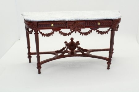 (image for) Miniature Louis XV Gizelle Console Table with Faux Marble Top MH