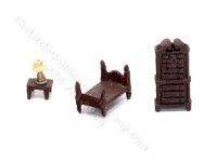 (image for) 1/144" 4 Piece Bedroom Set for Dollhouses