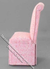 (image for) Miniature Pink Slipper Chair for Dollhouses