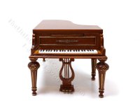 (image for) Miniature Walnut Grand Piano and Stool Set for Dollhouses