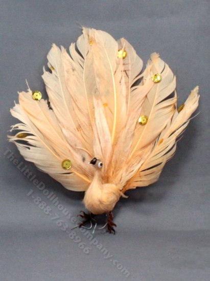 (image for) Miniature Pink Peacock for Dollhouses