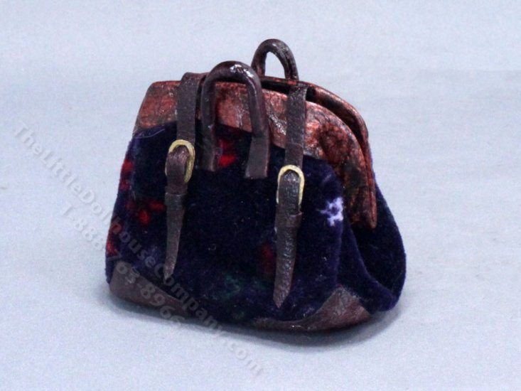 (image for) Miniature Floral Carpet Bag for Dollhouses