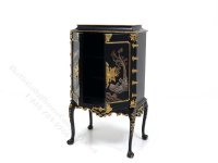 (image for) Chinese Chippendale Cabinet on Cabriole Legs - Black
