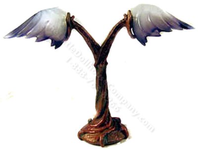 (image for) Miniature Bronze White to Purple Quail Top Lamp by Jim Pounder