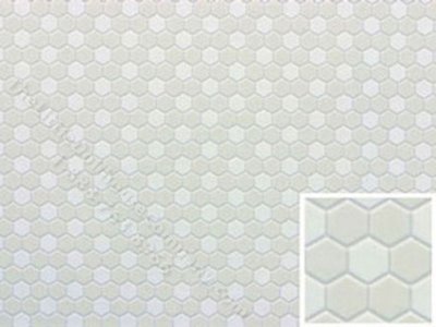(image for) Dollhouse Scale Model White and Grey Small Hexagon Tile Sheet