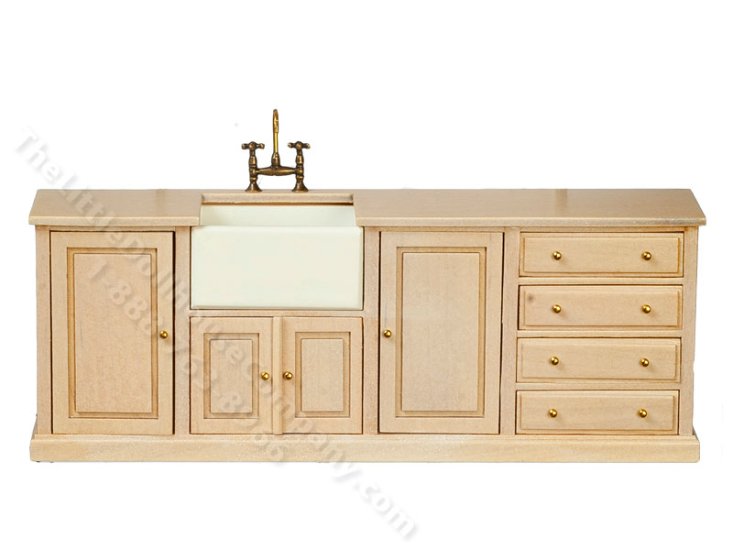 (image for) Miniature Witewash Kitchen Sink for Dollhouses