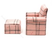 (image for) Miniature Sketch Plaid Armchair and Ottoman for Dollhouses
