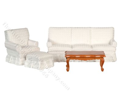(image for) Miniature White Living Room Set (4pc)