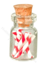 (image for) Dollhouse Miniature Candy Canes in a Jar