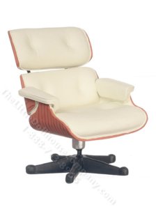 (image for) Miniature White Lounge Chair for Dollhouses