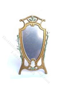 (image for) Miniature Standing Art Deco Mirror for Dollhouses - Gold