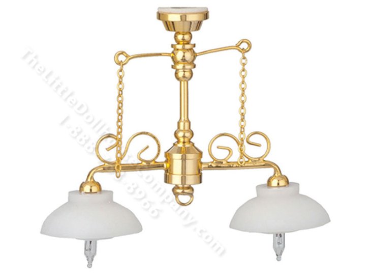 (image for) Miniature Richmond 12V 2 Down-Arm Chandelier for Dollhouse