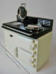 (image for) Miniature Beige Reproduction AGA Stove Unit for Dollhouses