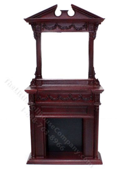 (image for) Miniature Mahogany Display Mantle with Mirror