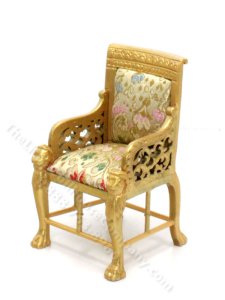 (image for) Vintage Miniature Gold Throne for Dollhouses