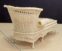 (image for) Miniature Natural Colour Wicker Chaise Lounge for Dollhouses