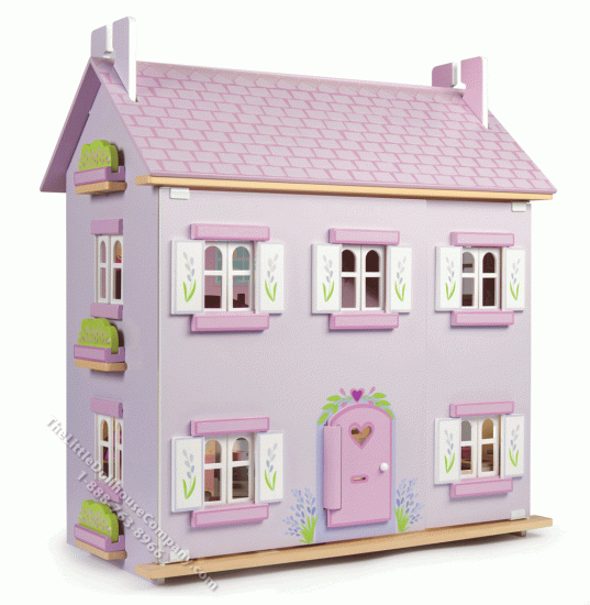 レトイバン【LE TOY VAN】　木製ドールハウス（ラベンダーハウス） Lavender House Quick Build, H108B Front Opening Lavender Dollhouse