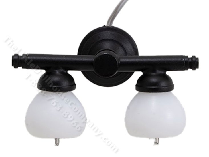 (image for) Miniature Americana Sconce White Globe - Black