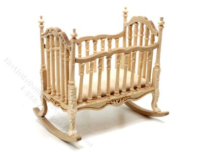 (image for) Miniature Unfinished Cradle for Dollhouses