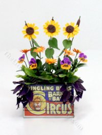 (image for) Miniature Dressed Box of Sunflowers, Mini Creations by Judy