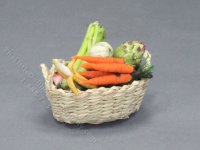 (image for) Miniature Basket of Fruit and Vegetables for Dollhouses
