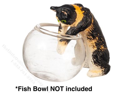 (image for) Miniature Reaching Calico Cat for Dollhouses