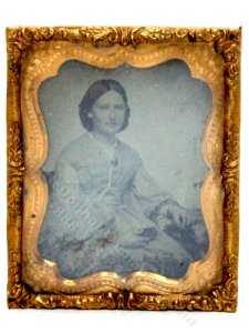 (image for) Vintage Miniature Copper Framed Portrait of a Woman