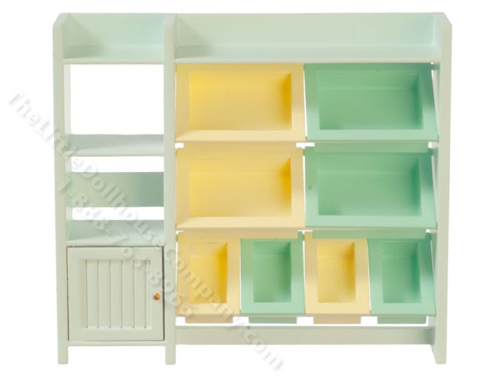(image for) Miniature Child's Storage Cabinet for Dollhouses - Blue