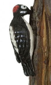 (image for) Dollhouse Scale Model Downy Woodpecker