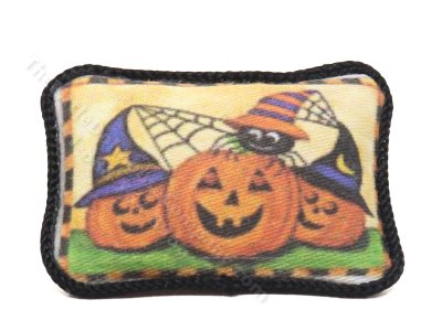 (image for) Miniature Halloween Jack o' Lantern Pillow for Dollhouses