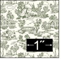 (image for) Dollhouse Scale Model Wallpaper Campagne Toile - Green