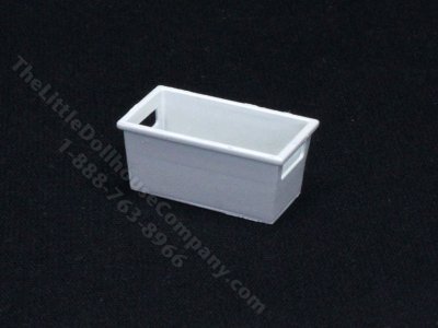 (image for) Miniature White Storage Bin for Dollhouses