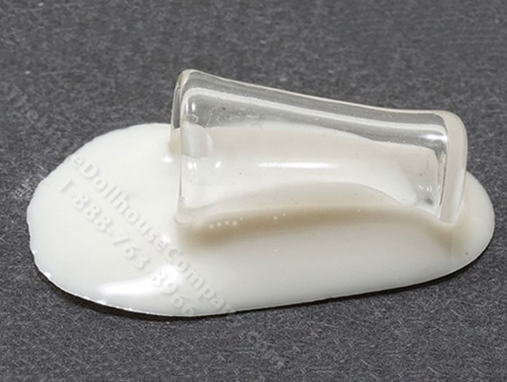 (image for) Miniature Glass of Spilled Milk for Dollhouses