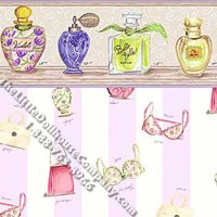 (image for) Pretty Accessories Pattern Miniature Wallpaper for Dollhouses