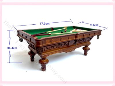 (image for) Miniature Vintage-Style Pool Table for Dollhouses