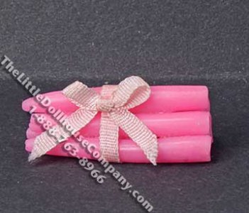(image for) Miniature Wrapped Pink Candles for Dollhouses