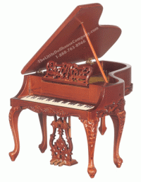 (image for) Miniature Walnut Piano for Dollhouses