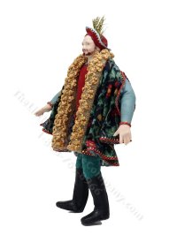 (image for) Miniature Handcrafted Vintage Tudor Man Doll in Green and Red