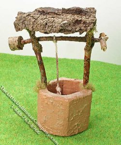 (image for) Miniature Rustic Wooden Well for Dollhouses