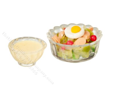 (image for) Miniature Chef's Salad with Ranch Dressing for Dollhouses
