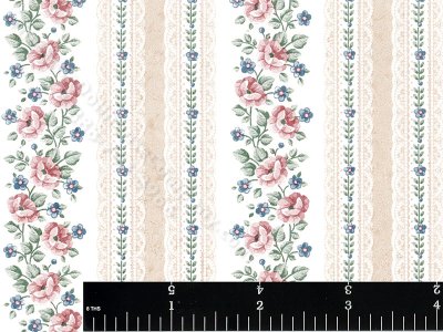 (image for) Gold Lace and Floral Miniature Wallpaper for Dollhouses