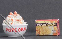 (image for) Dollhouse Scale Model Bowl of Popcorn with Box