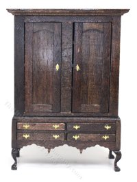 (image for) Handmade Miniature Walnut Queen Anne Wardrobe for Dollhouses