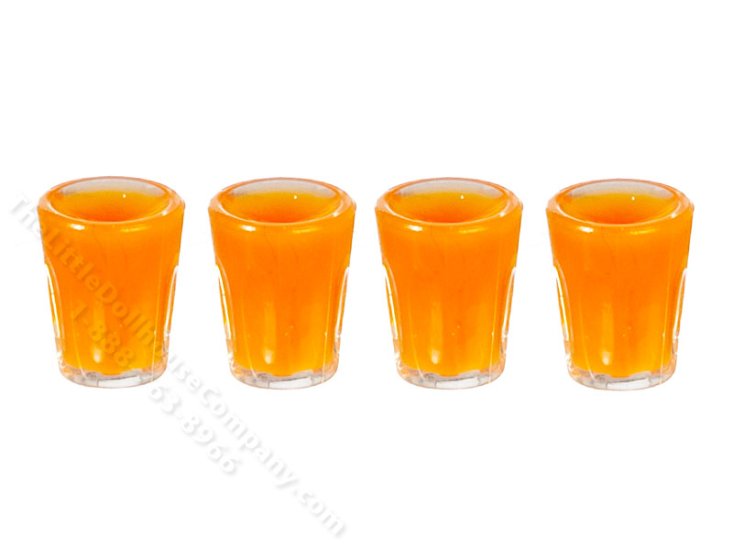 (image for) Miniature Glasses of Grapefruit Juice for Dollhouses