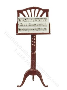 (image for) Miniature Mahogany Music Stand for Dollhouses